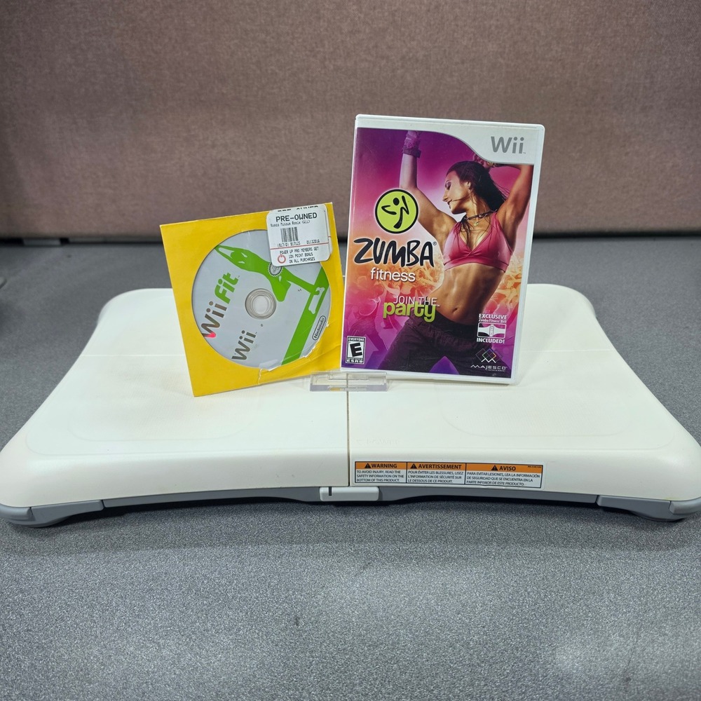 Nintendo Wii Balance Board Bundle White Good RVL-021 Wii Fit & Zumba